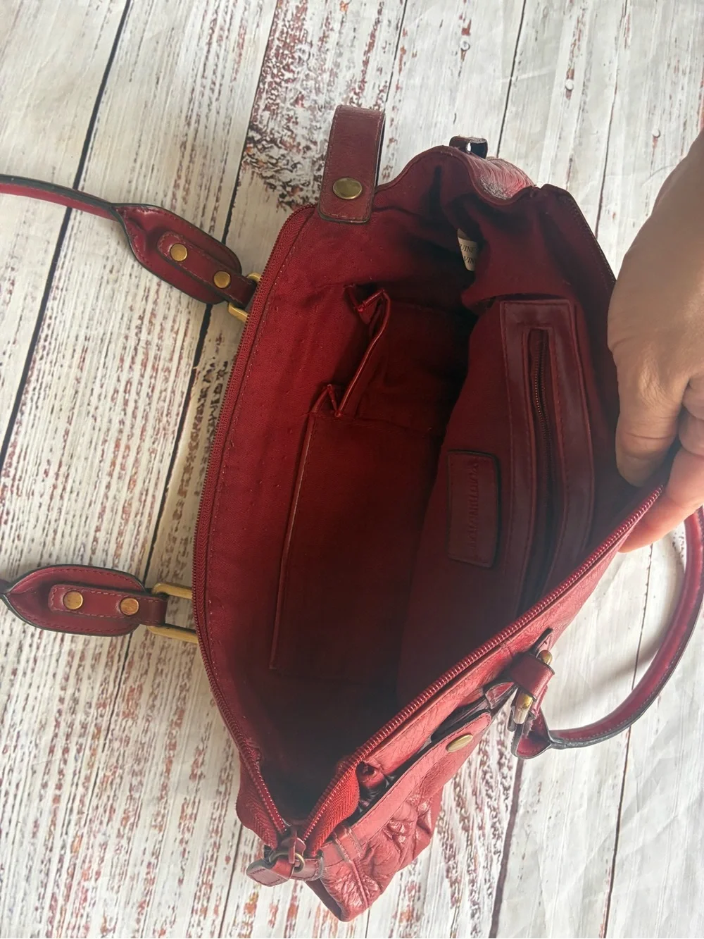 Worthington Classic Red Leather Shoulder Bag - Stylish Everyday Carry